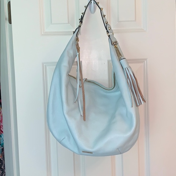 light blue hobo bag